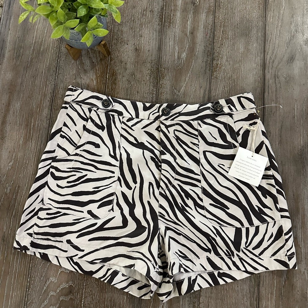 Cynthia Rowley Zebra Print Women's Shorts - Picture 2 of 14